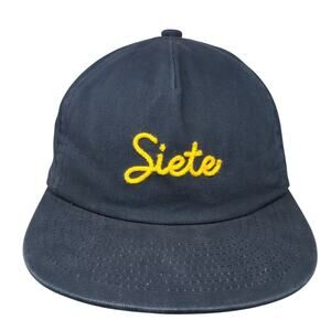 Siete Slideback Baseball Cap Blue One Size Adjustable Embroidered Weld Cotton